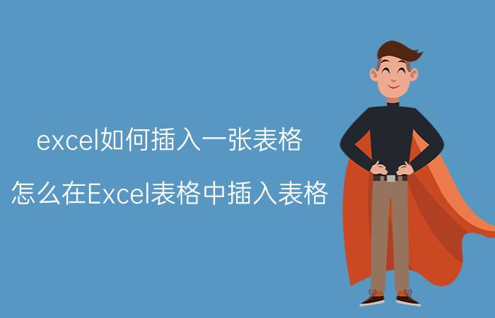 excel如何插入一张表格 怎么在Excel表格中插入表格？